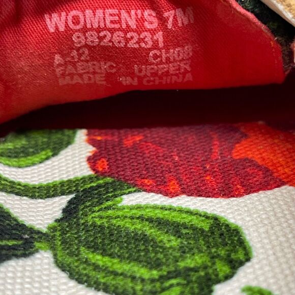 Milly x Sperry Top-sider Boat Shoes Womens 7 M Red Floral Canvas Gold Laces - Picture 16 of 16